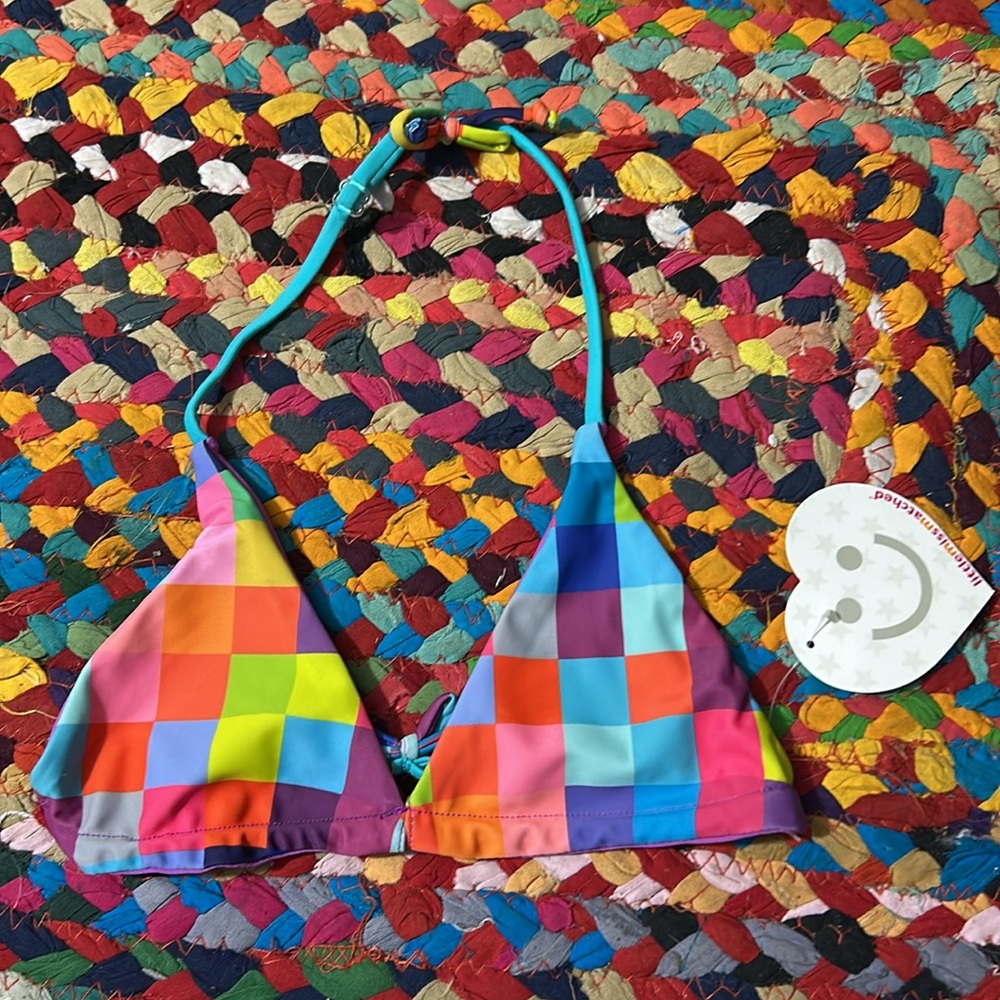 LittleMissMatched girls 6 reversible bikini top